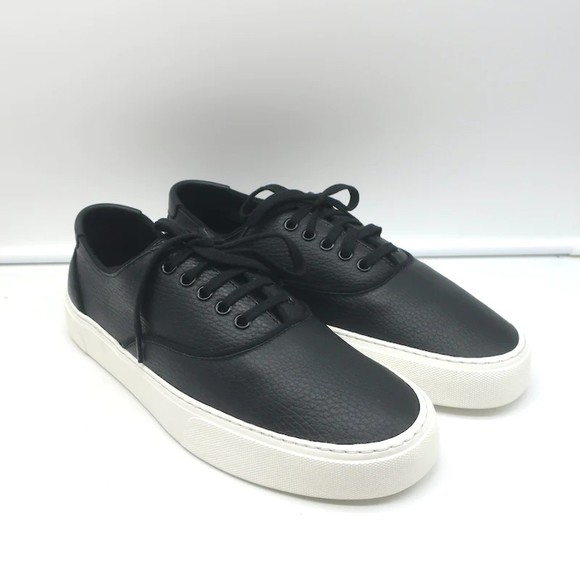 Saint Laurent Venice Low Top Sneakers Black Grained Leather Size 43.5 NEW - Picture 2 of 11